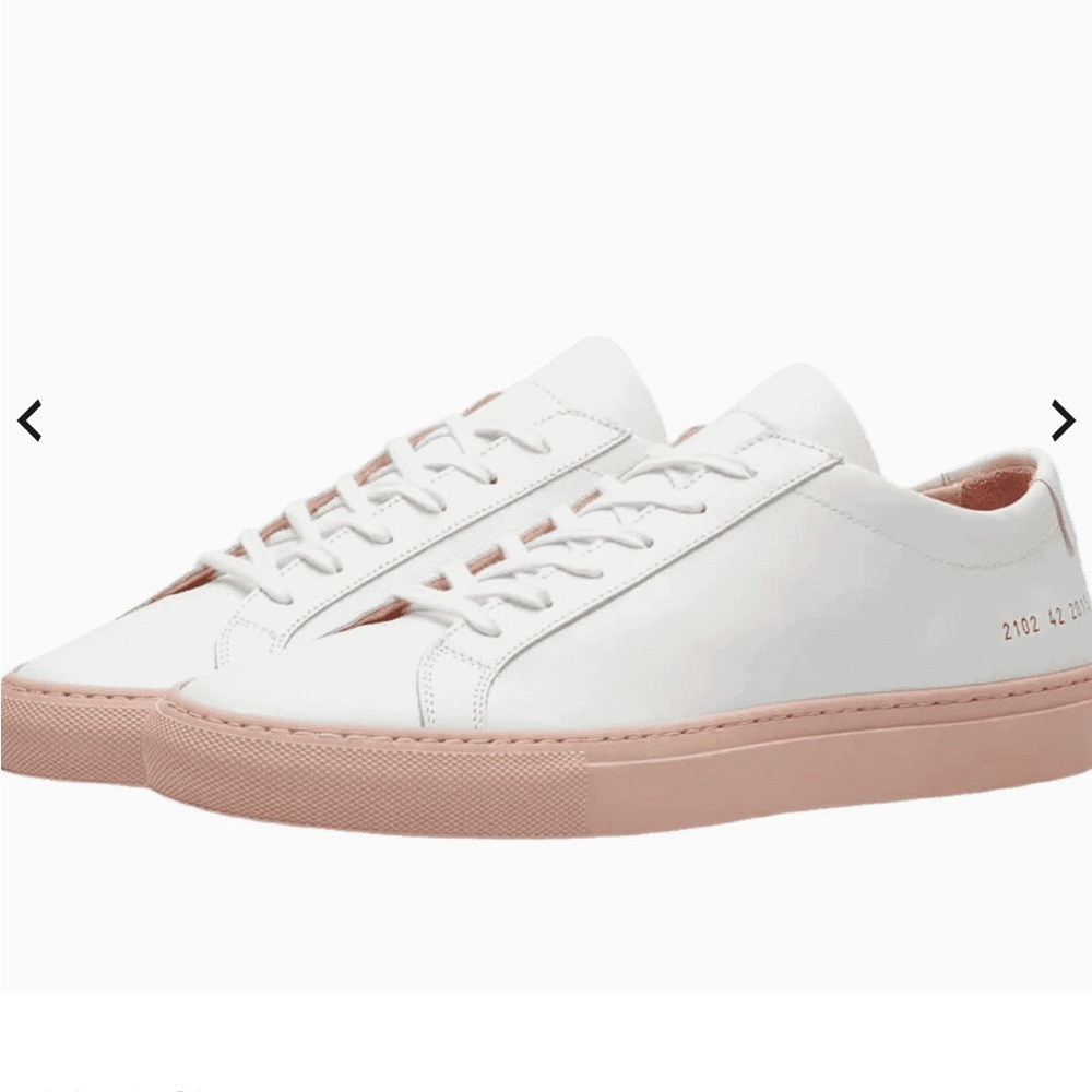 Men’s Common Project Achilles Leather Low-Top Colored Sole Sneakers - EU 42